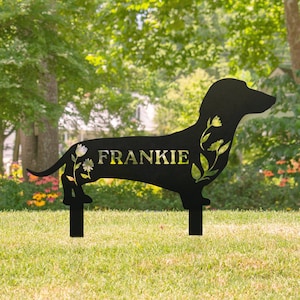 Dachshund Memorial Personalized Garden Stake | Garden Decor | Yard Art | Gift for Her | Dog Loss | Sympathy Gift | Dog Grave Marker