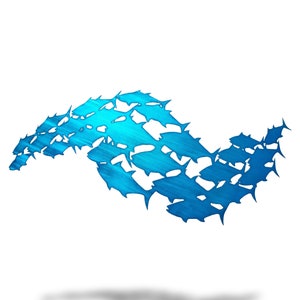 School of Fish Metal Wall Art | Coastal Patio Decor | Ocean Wall Art | Beach house Decor | Aquatic Decor | Bathroom Decor
