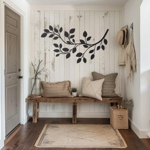 Metal Branch Vine Wall Scroll Hanging | Metal Home Decor | Farmhouse Wall Decor | Wall Gap Filler | Metal Branch Sign | Simplistic