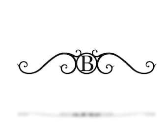 Monogram Metal Scroll Decor| Metal Home Decor | Farmhouse Wall Decor | Wall Gap Filler | Monogram Accent Decor | Simplistic | Metal Wall Art