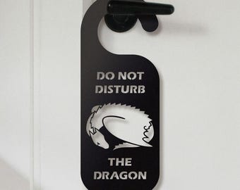 Do not Disturb the Dragon Metal Door Hanger | Boy's Room Decor