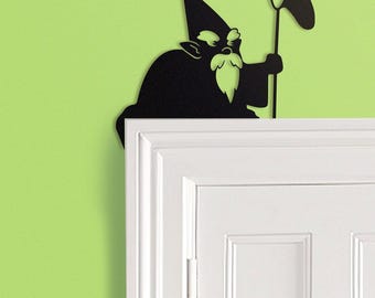 Gnome Wizard Door Frame Topper Metal  | Wizard Gnome Funny Art | Knight and Gnome  War Meme | TikTok Meme | Gnome Wizard