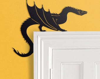Fantasy Dragon Metal Door Frame Topper | LOTR Fan Gift | Dragon Art | Mythology | D&D