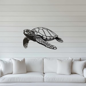 Sea Turtle Metal Wall Art | Coastal Patio Decor | Ocean Wall Art | Beach house Decor | Aquatic Decor | Bathroom Decor | Beach Wall Art