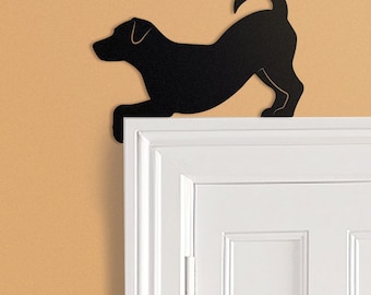 Dog Door Frame Metal Topper | Door Frame Corner Sign | Metal Wall Art | Children's Room Decor | Dog Decor | Dorm Decor