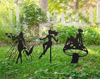 Enchanted Fairy Garden Stake Trio | Fairy Garden Decor | Outdoor Yard Decor | Fairy Garden | Gift for Her | Cottagecore