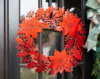 Winter Metal Wreath | Weather-Resistant Door Decor for Indoor or Outdoor | Long-Lasting Decoration for Christmas, Winter, Holidays