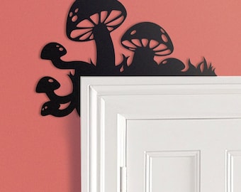 Mushroom Frame Topper Metal  | Enchanted Forest Art | Mushroom Art | Fairy Garden | Cottagecore Art