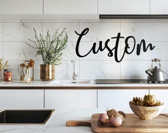 Custom Metal Words Cursive | Personalized Text | Custom Name Sign Script | Personalized Metal Wall Decor | Wedding Gift | Housewarming Gift