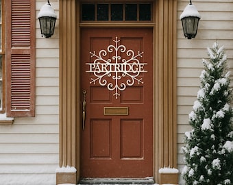 Custom Metal Snowflake Monogram | Personalized Family Name Sign | Winter Decor | Holiday Wall Art | Christmas Gift | Snowflake Decoration