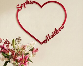 Personalized Couple Valentines Gift | Heart Valentines Day Sign | Valentines Day Gift | Bridal Shower Gift | Wedding Monogram | Heart Sign