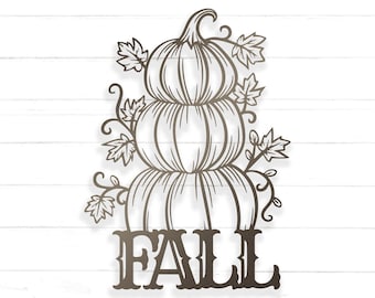 Pumpkin Stack Fall Metal Decor | Weather-Resistant Decor for Indoor/Outdoor | Long-Lasting Decoration for Fall, Halloween, and Thanksgiving