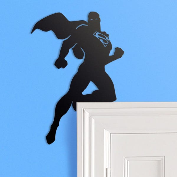 Superhero Metal Door Frame Topper | Comic Book Gift | Man Cave | Gift for Him | Boy's Room Decor