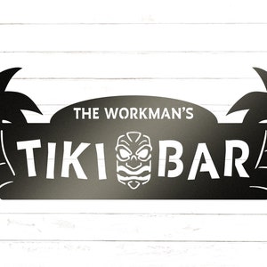 Tiki Bar Metal Customizable Sign | Beach House Custom Poolside Bar Sign | Tiki Bar Decor | Beach Bar | Backyard Sign Decor