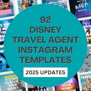 WDW Travel Agent Social Media Templates | Travel Agent WDW Instagram Templates| Theme Park Flyers, Digital WDW Templates