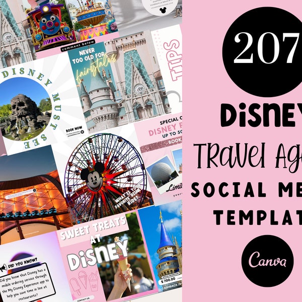 WDW Travel Agent Social Media Templates | Travel Agent Templates WDW | Travel Agent Instagram Posts | Travel Instagram Post Templates