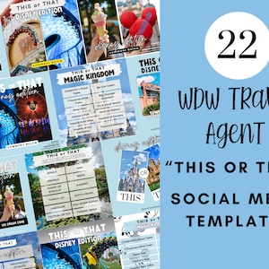 WDW Travel Agent Social Media Templates: Theme Park Instagram Posts (Canva)