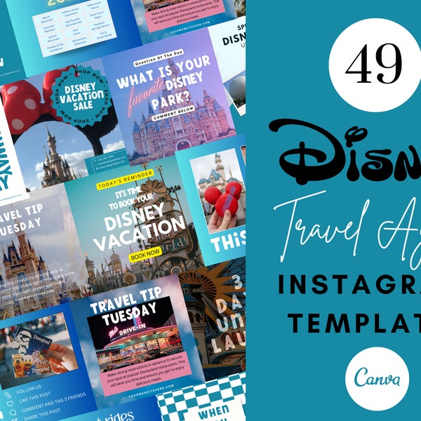 Travel Agent Instagram Template | Travel Marketing | Travel Agent Instagram Posts | Travel Agent Social Media Template | Travel Template