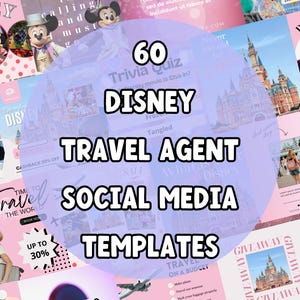 Travel Agent Social Media Template Bundle: 60 Editable Canva Posts (Digital Download)
