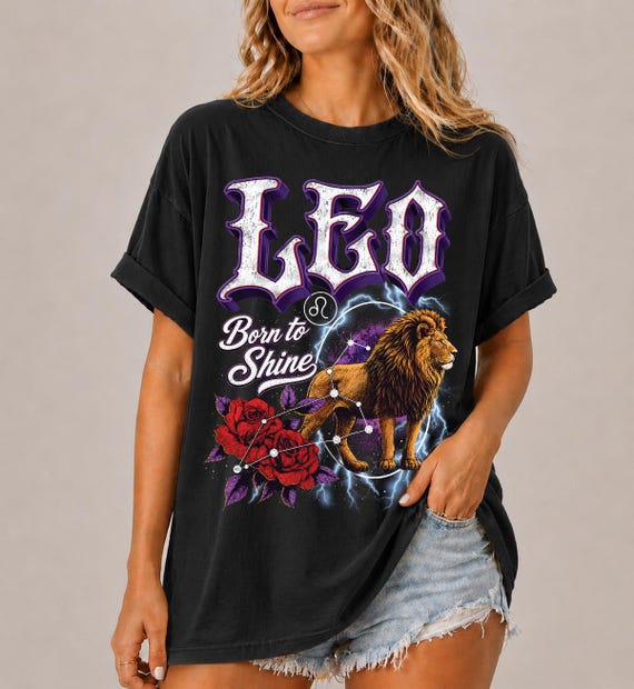 Comfort Colors® Leo Zodiac Shirt, Vintage Leo Astrology Tee, Lion Graphic T-Shirt, Leo Birthday Gift, Horoscope Shirt, Astrology Lover Gift