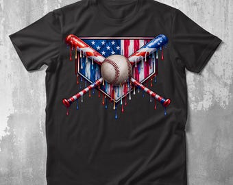 Patriotisk basebolltröja, USA-flagga basebolltröja, 4 juli-basebolltröja amerikansk flagga sporttröja glassdropp basebollmamma gåva