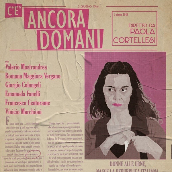 C'è ancora domani by Paola Cortellesi. Stampa Fine Art movie poster (limited edition signed print 1/30) by Matteo Costa. Firmata e numerata