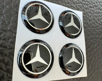 2x Logo emblème autocollant clé Mercedes - 14 mm - époxy