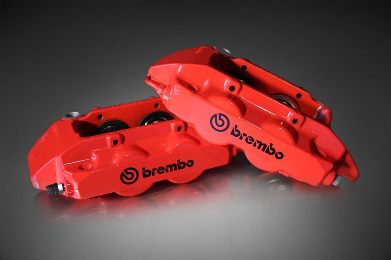 Pack de 8 autocollants Brembo pour étrier de frein résistant à la chaleur Caliper Decal noir image 1