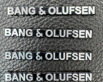 Autocollants emblème 3D en aluminium avec inscription "Bang & Olufsen" lot de 4 pièces