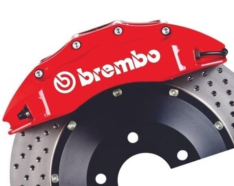 Pack de 8 autocollants pour étrier de frein BREMBO résistant à la chaleur Caliper Decal Blanc