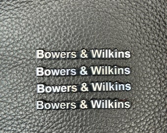 Autocollants emblème 3D en aluminium avec inscription "Bowers & Wilkins" lot de 4 pièces