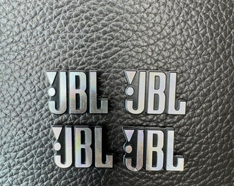 4 x JBL Lautsprecher Aufkleber Sticker 20x15mm Audio - Aluminium Emblem Set 4 Stück