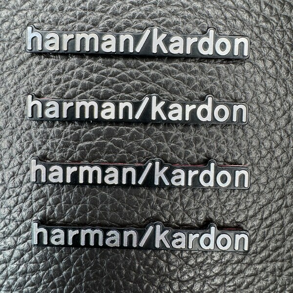 Harman Kardon Lautsprecher Aufkleber Car Audio 3D Aluminium Emblem Abzeichen. Set 4 Stück