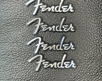 4 x Fender Speaker Sticker Audio - Aluminium embleem Set van 4