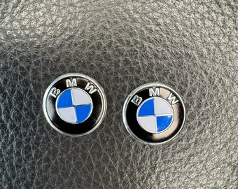 2x BMW key sticker emblem logo - 14 mm - new - aluminium