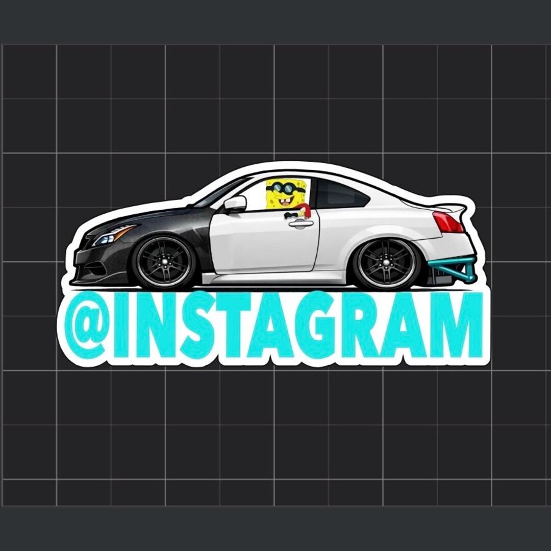 Custom Car Illustration Sticker – Your Vehicle With Instagram @ | Show ...