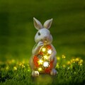 Bunny Solar Garden Light: Garden Resin Rabbit Succulent Decor