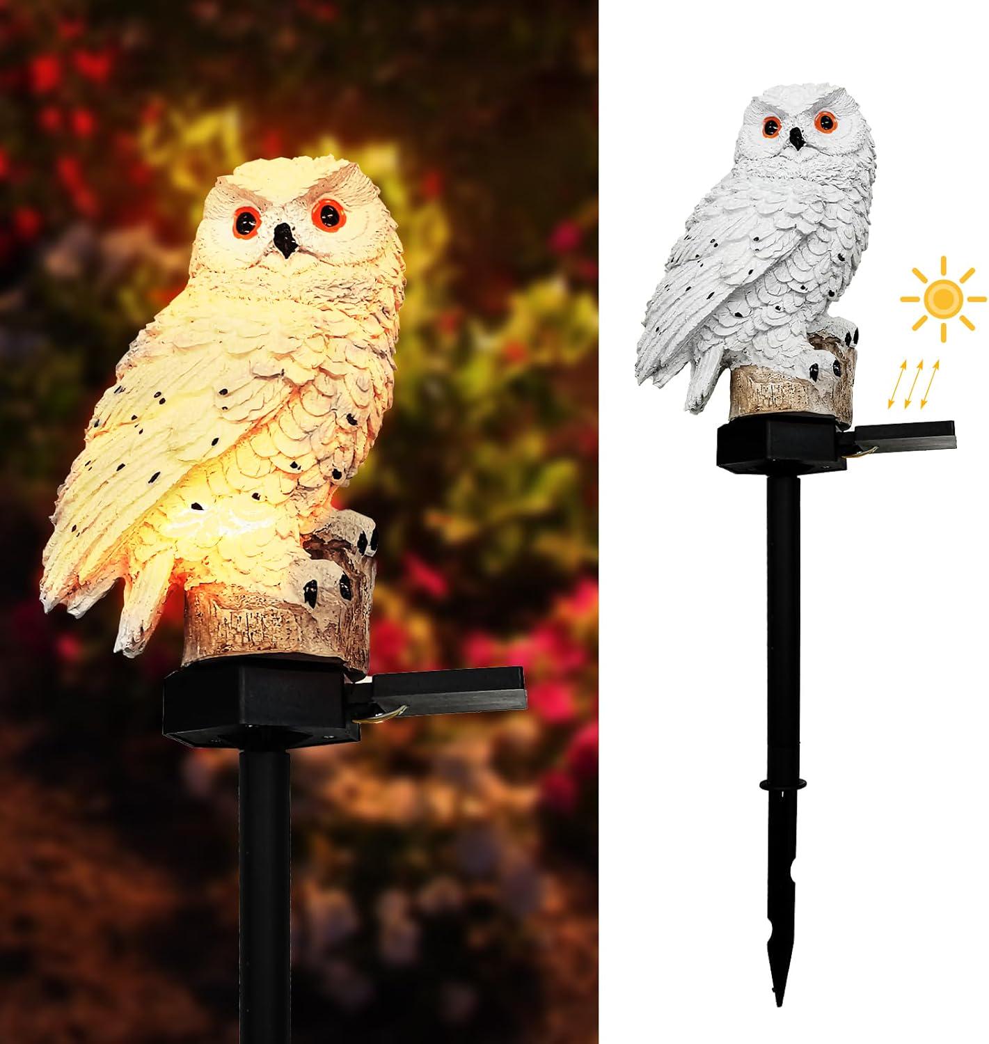 VIBROWL Owl Solar Garden Lights With Stake - Etsy