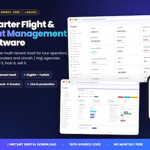 Charter Flight Seat Management SaaS, Full Laravel PHP Source Code, Multi-Tenant Travel Agency Software, Tour Operator CRM, Umrah Booking