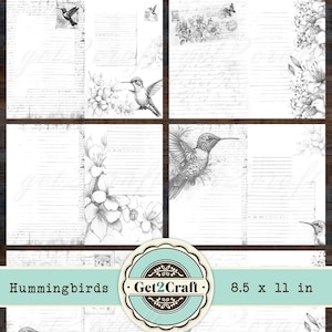 Vollständiges Starterkit mit Tags - Kolibri - 9 Seiten - Gedruckt auf 8.5 "x 11" weissem Papier oder Yardstick