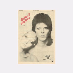 David Bowie – “Pin Ups” | Rare Original 1973 Music Poster (Album Promo Ad) | Authentic Vintage Collectible
