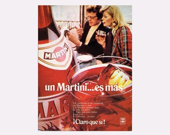 Martini - Impresión original del anuncio de alcohol - 1973