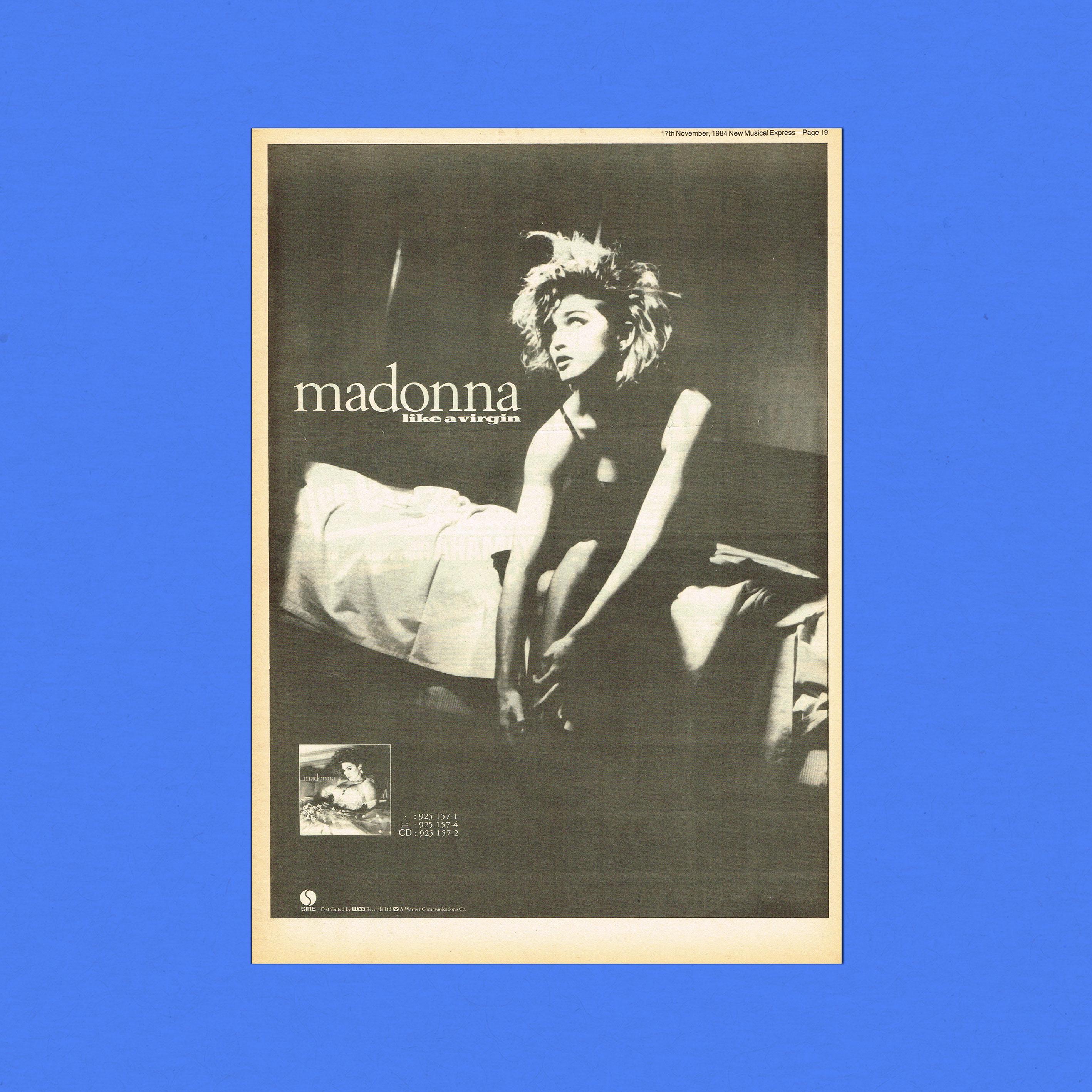 Madonna Poster Like a Virgin - Etsy