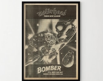 ヴィンテージパンクポスター￼Motörhead GirlsSchool Original 1981 Girlschool Tour Advert/poster, Rare Vintage Poster