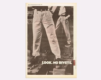 LEVIS JEANS - 1972 Poster Advertising Original NME - Etsy