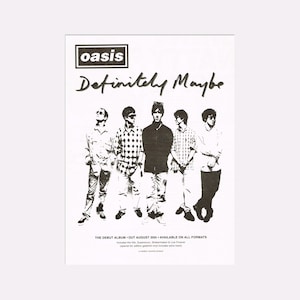 Oasis Definitely Vielleicht Poster – Original 1994 NME Werbung – Vintage Britpop Musik Erinnerungsstücke – A3 Wandkunst – Seltene UK Promo