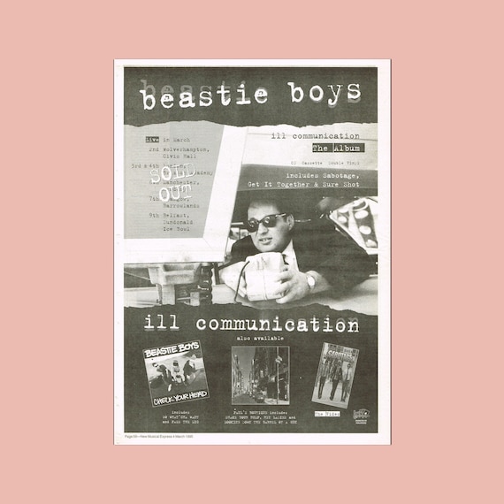 Beastie Boys - Ill Communication - Original Single Poster 1994 - Etsy