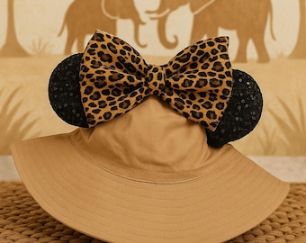 Kid safari Mickey ear bucket hat for toddler hat with mouse ear and bow child Mickey ear safari bucket hat safari hat  with mouse ear hat