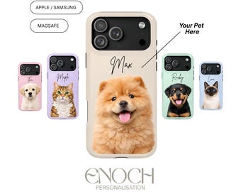 Personalised Pet MagSafe Phone Case - Custom Dog Cat Tough Protective Cover for iPhone & Samsung
