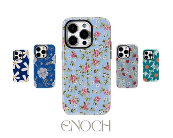 Blue Blossom Veil MagSafe Case – Tough Protective Cover for iPhone & Samsung